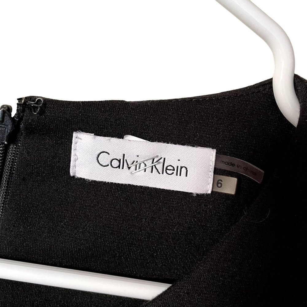 Calvin Klein black unique zipper dress little black dress cocktail sleeveless - Picture 5 of 6